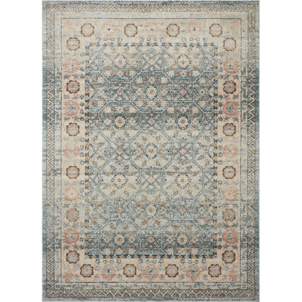 Foundry Select Vergara Oriental Blue Area Rug & Reviews Wayfair